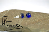 Einstök pinna eyrnalokkar Cobalt blár / Unique stud earrings Cobalt blue