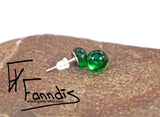 Einstök pinna eyrnalokkar Dökk Grænn / Unique stud earrings Dark Green