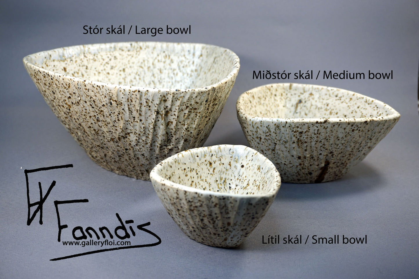 Flói skál með sandi úr Hvítá Lítil / Flói bowl with sand from glacier river Hvítá Small (180 ml)