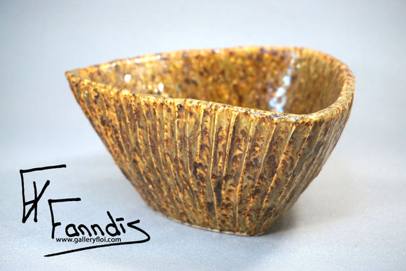 Flói skál með sandi úr Hvítá Miðstærð / Flói bowl with sand from glacier river Hvítá Medium (590 ml)