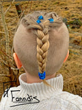 Víkinga glerperlu hárskraut Intense blár / Viking glass bead hair accessories Intense Blue