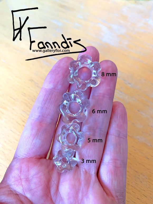 Víkinga glerperlu hárskraut glært / Viking glass bead hair accessories Clear