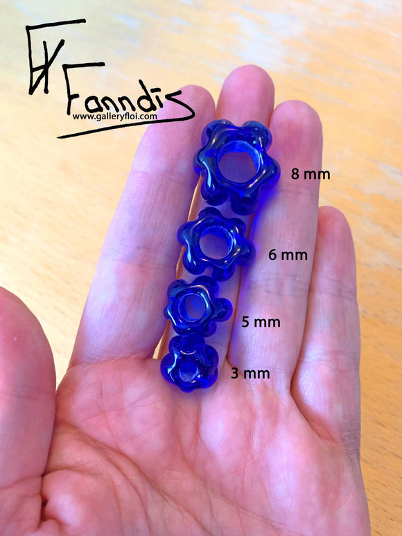 Víkinga glerperlu hárskraut Intense blár / Viking glass bead hair accessories Intense Blue