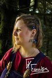 Víkinga glerperlu hárskraut Intense blár / Viking glass bead hair accessories Intense Blue